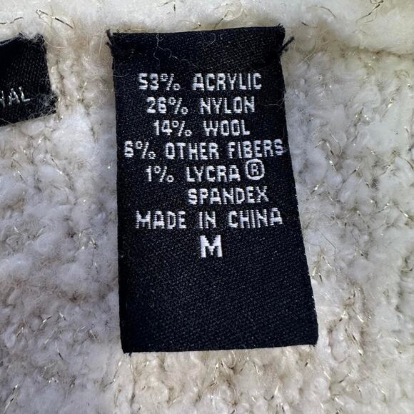 Y2k Wool Blend moda international cream off the shoulder sweater - Picture 8 of 8